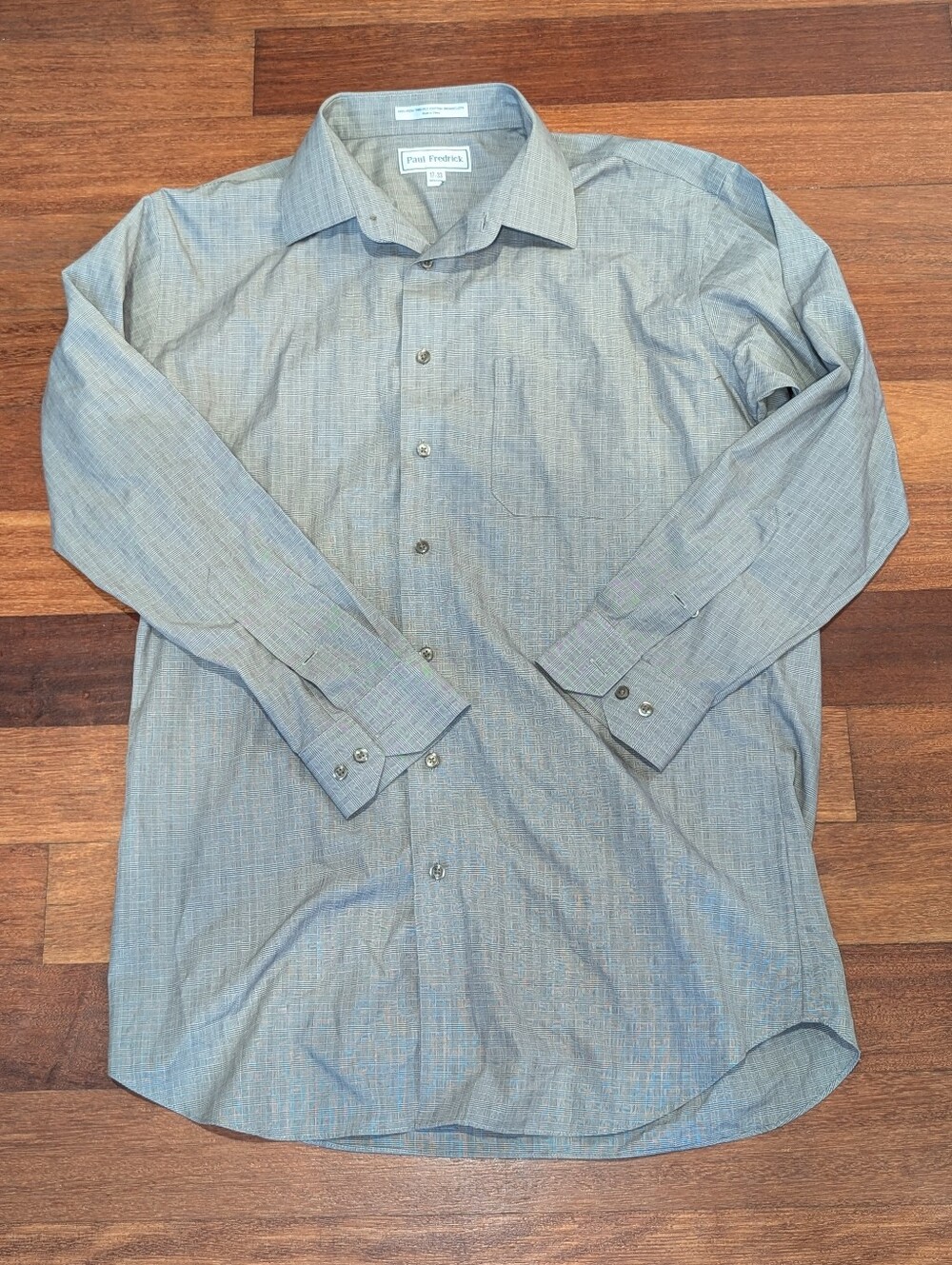 Paul Fredrick Men's Light Gray Dress Shirt 17-33